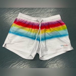 BANG! White Shorts with Rainbow Detailing (S)